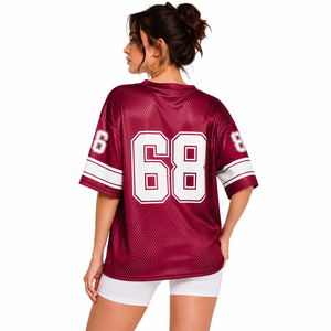 Trendy Polyester Breathable Plus Size Short Sleeve Summer Printed Striped Custom Color Sports Uniform American Football Jersey - Product Image 2