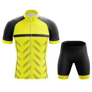 Ensemble de vêtements de sport respirants pour le cyclisme pour hommes avec maillot de vélo à séchage rapide et short de cyclisme rembourré à taille élastique - Product Image 4
