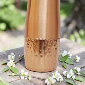 Pure Copper Classic Leak-Proof <b>Large</b> Capacity Portable Travel Yoga Water Bottle with Lids Hammered Design Eco-friendly <b>Gift</b> - Product Image 6