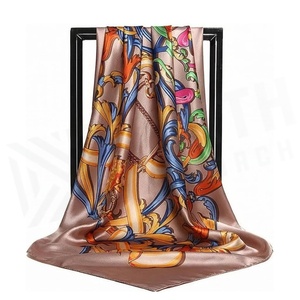 NORTH APPROACH Women's <b>Square</b> <b>Silk</b> <b>Scarf</b> Floral Print Elegant Multi-Functional Fashion Accessory All Seasons - Product Image 2