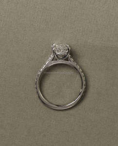 Bague de mariage/fiançailles unisexe en or blanc 14 carats de style vintage, cultivée en laboratoire IGI/GIA, diamant taillé, or jaune, cadeau de fête d'anniversaire raffiné - Product Image 3