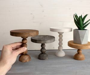 Handmade Acacia Wood Eco-Friendly Cake Stand Rustic Circle Shape Dishwasher Safe Lid-Multifunctional Cake Holder Dessert Set - Product Image 2