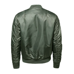 เสื้อแจ็คเก็ตนักบินหนังแท้สีดำสำหรับผู้ชาย คอปกขนแกะ - Product Image 5