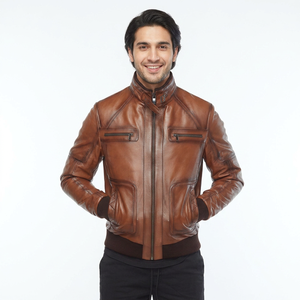 Nouvelle arrivée : veste en cuir pour homme, style motard, hiver, chaude, fabrication artisanale, prix raisonnable, pour adultes. - Product Image 6