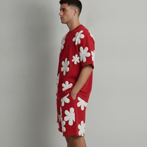 Ensemble T-shirt et short en molleton tricoté respirant de haute qualité pour homme – Tenue décontractée d'été à manches courtes, confortable et à prix abordable - Product Image 6