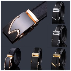 Ceinture en cuir de vachette pour homme, boucle automatique géométrique, 35 mm, style professionnel, OEM - Product Image 5