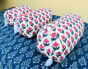 Block Printed Toiletry Bag: Large Waterproof Travel Cosmetic Bag Floral Print Toiletry Travel Pouches Boho <b>Shaving</b> <b>Kit</b> - Product Image 4
