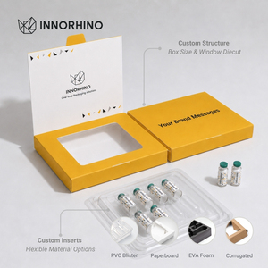 Bespoke Peptide Kit Paper <b>Box</b> with Window+<b>Book</b> Flap+Blister Tray for Multi 3ml 5ml 10ml Vials & Pens Set Packaging OEM/ODM - Product Image 3
