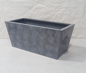 Rust Finish Metal Planter Set Outdoor Garden Cylinder Plant <b>Pots</b> <b>Large</b> Decorative Iron Planters Modern Patio Planter <b>Pots</b>. - Product Image 5