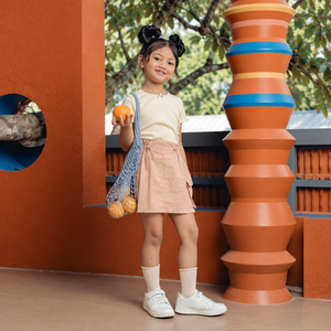 Girls bucket <b>skirt</b> in soft cotton designed with a comfortable relaxed silhouette that makes dressing easy for active days - Product Image 1