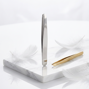 Best Selling Forgeline High Quality <b>Volume</b> Eyebrow <b>Lash</b> Tweezers Set Slanted Tip Stainless Steel Durable Light weight Precise - Product Image 4