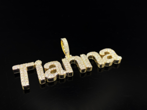 Ice Legacy <b>Custom</b> Iced CZ Galaxy King Tiahna <b>Name</b> Pendant Stainless Steel Plated Brilliant Cut Crystal Letter Charm Hiphop Style - Product Image 2
