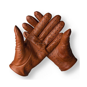 Gants de conduite en cuir sans doigts, style vintage racing, sur mesure OEM ODM, prix usine - Product Image 6