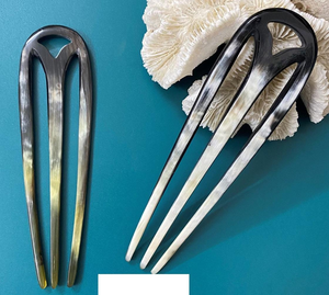 เครื่องประดับผมทำมือจากเขาควายขัดเงา เป็นมิตรกับสิ่งแวดล้อม  ไม้จัดแต่งทรงผม  ปิ่นปักผม  กิ๊บติดผม  สำหรับมืออาชีพ - Product Image 3