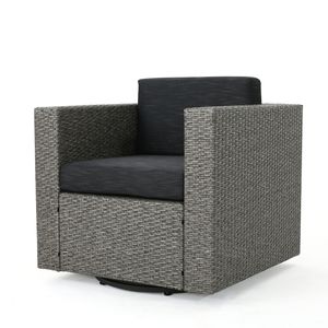 Sedia da Patio Girevole PUERTA MP1 con Cuscini, Singola, Mix Nero/Grigio Scuro, Elegante Sedia da Giardino - Product Image 4