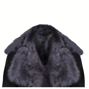 Manteau long en peau de mouton véritable gris pour femmes, vêtement d'extérieur raffiné pour l'hiver, mode par Novenza - Product Image 6