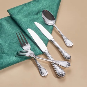 Ensemble de couverts classiques en acier inoxydable 18-10 brillant argenté, prix compétitif, passe au lave-vaisselle, pour mariage - Product Image 4
