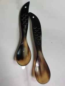 Juego de cubiertos de cuerno de búfalo de la mejor calidad con mango de hueso, utensilios de cocina de alta calidad, cuchara para ensalada - Product Image 2