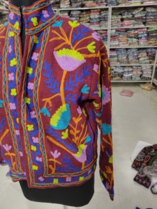 Hand Embroidered Cotton <b>Velvet</b> <b>Jacket</b> for <b>Women</b> Full Sleeve Mandarin Collar Floral Pattern Winter Party Outerwear Elegant Gift - Product Image 5