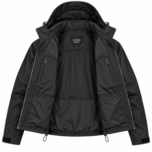 Custom Black Hooded Techwear <b>Jacket</b> Waterproof Windbreaker Streetwear <b>Jacket</b> Hip Hop Utility <b>Jacket</b> Manufacturer - Product Image 4