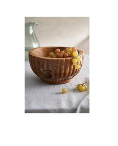 Grand saladier en bois d'acacia véritable fait main, profond et de grande taille, pour la restauration et le marché de détail - Product Image 5