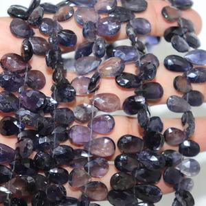 Cuentas de briolette de iolita facetadas al por mayor 8*13mm en forma de pera 8 pulgadas piedra natural de corte lateral - Product Image 2