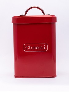 Boîte de rangement de cuisine moderne en métal rouge |   Conteneur de stockage alimentaire avec couvercle - Product Image 4
