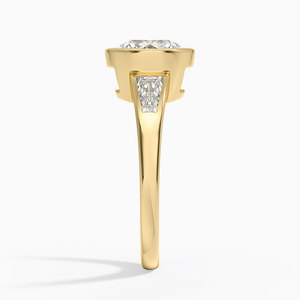 Bague solitaire sertie de diamants baguette - Product Image 2