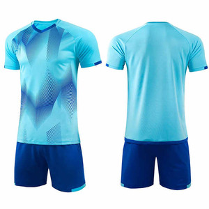 Conjunto de Camiseta de Fútbol Sublimada con Diseño Geométrico Azul para Hombre, Uniforme de Manga Corta que Absorbe la Humedad, Ropa Deportiva para Adultos para Todas las Temporadas - Product Image 6