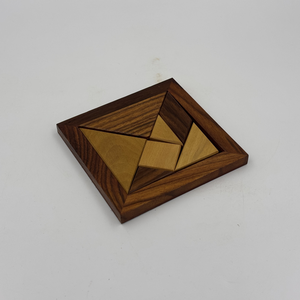 Jeu de puzzle en bois fait main, plateau carré |   Jeu de réflexion éducatif en bois de rose indien |   Ensemble de puzzles IQ pour enfants et adultes - Product Image 2