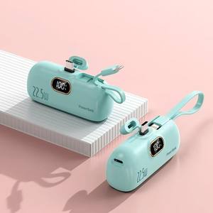 Batería Externa Portátil Mini de 2000mAh/5000mAh, Carga Rápida de 22.5W, Pantalla Digital Inteligente, con Cables de Carga - Product Image 5