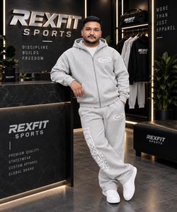 Ensemble survêtement personnalisé en molleton de coton avec sweat à capuche zippé et pantalon de jogging, style streetwear, vente en gros, fabricant de vêtements - Product Image 4