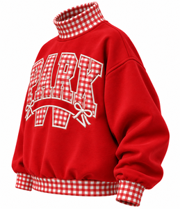 Pull-over streetwear en molleton de coton surdimensionné pour femme, col montant, personnalisé avec logo brodé ou imprimé, vente en gros - Product Image 2