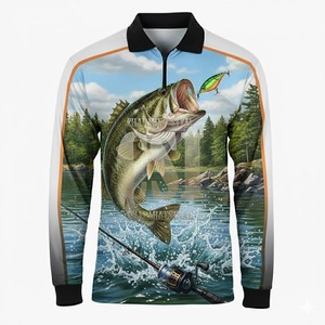 Maillots de pêche personnalisés à manches longues, confortables, respirants, grande taille, séchage rapide, protection - Product Image 1