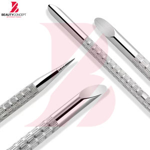 Empujador de Cutículas de Acero Inoxidable Color Plata, Herramienta de Manicura de Doble Cara, Removedor de Cutículas para Uñas - Product Image 4