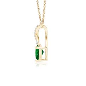 14K <b>Solid</b> <b>Gold</b> Natural Emerald Solitaire Heart <b>Pendant</b> With Twisted Diamond Bale Fine Jewellery Anniversary Gift For Her 2026 - Product Image 3