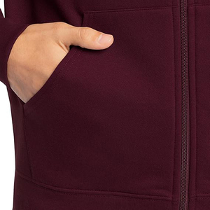 <b>Men's</b> <b>Burgundy</b> Hooded Zip-Up <b>Sweatshirt</b> Regular Fit Casual Autumn Wear 100% Cotton FRENCH TERRY Solid Color - Product Image 4