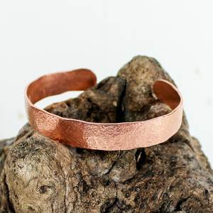 Polished Solid Copper Lead and Nickel Free Modern Antique Unisex Hand Forged Bengles Cuff Bracelet - Product Image 4