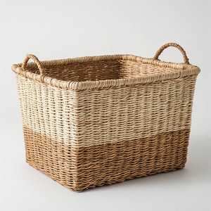 Stylish Decorative Seagrass <b>Storage</b> Basket with Handles for Kitchen Organization Natural <b>Material</b> and Durable Construction - Product Image 4