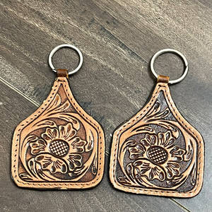Dernière Tendance : Porte-clés Designer 2026 en Cuir de Vachette Gravé, Anneau en Cuir Véritable, Accessoire pour la Maison, le Bureau et les Cadeaux - Product Image 3
