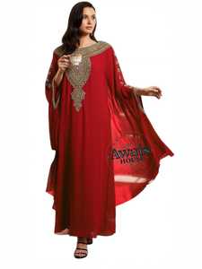 Wholesale Ethnic Wedding Evening Party Wear <b>Kaftan</b> Long Sleeve Floor Length Lightweight <b>Plus</b> <b>Size</b> Polyester Handmade Sequined - Product Image 4