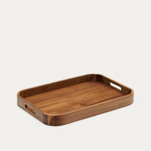 Plateau de service en bois écologique, peint à la main, design bohème rond, pour cadeaux, décoration de table, fabriqué au Vietnam - Product Image 2