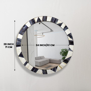 Espejo de Pared con Incrustaciones de Hueso de Estilo Único, Adorno para el Hogar - Product Image 4