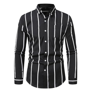 เสื้อยืดคอกลมแขนยาวสีดำสำหรับผู้ชาย ทรงปกติ ผ้าคอตตอนเจอร์ซีย์เนื้อนุ่ม สวมใส่สบายๆ - Product Image 1