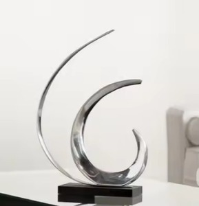 Modern Style Metal Sculpture Artistic Figurine <b>Decorative</b> Home Living Room <b>Table</b> <b>Decor</b> Accent - Product Image 2