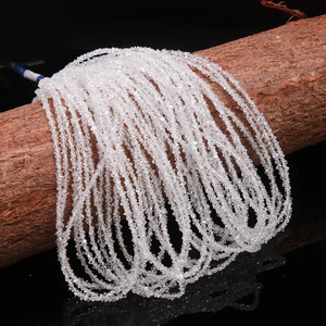 ลูกปัดหินควอตซ์ธรรมชาติขนาด3-3.5มม. เม็ดเพชรเฮอร์คิเมอร์ใส - Product Image 4