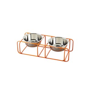 Comedero elevado de lujo para perros de hierro forjado con doble tazón extraíble de acero inoxidable para el cuello y las articulaciones, soporte resistente. - Product Image 4