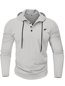 Men's Winter Outdoor Sports Hoodies Regular Fit Long Sleeve Drawstring Breathable Hooded Sweatshirts 100% Cotton Fleece OEM ODM - Product Image 1