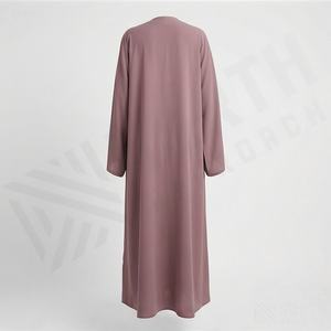 Vente en gros : Robe longue Abaya Kaftan pour femmes, style simple et modeste, couleur personnalisable, avec fermeture éclair frontale, vêtement islamique - Product Image 2