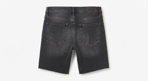 <b>Black</b> Washed Woven Denim Solid Windproof <b>Shorts</b> <b>Men</b> Casual Streetwear Frayed Hem Button Fly Mid Waist Summer - Product Image 2